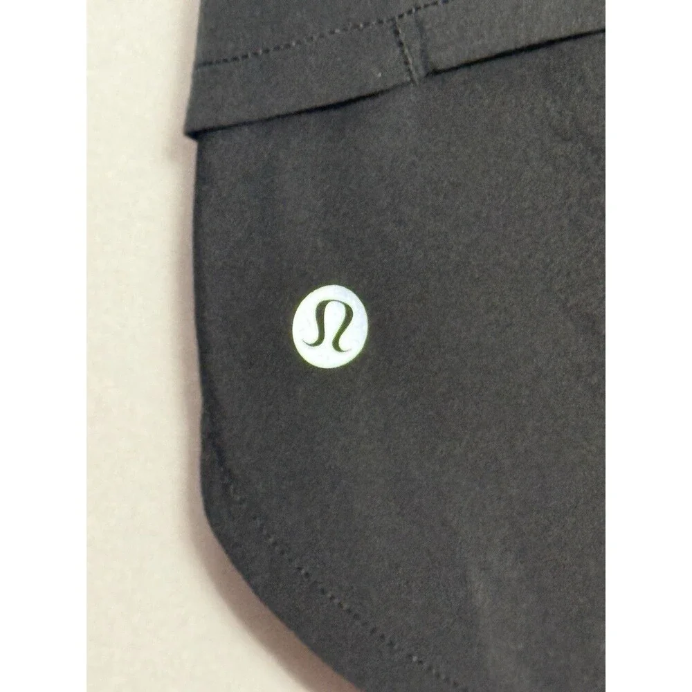 Lululemon Speed Up Shorts Women 6 Black Lined Running Zip Pocket Athletic